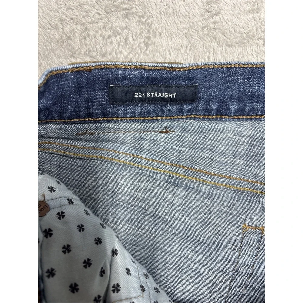 Lucky Brand 221 Original Straight Jeans Mens 40x30 Blue Denim Medium Wash